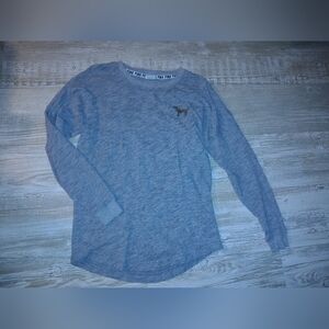 Victoria's Secret Light Heather Blue Long Sleeve Crew